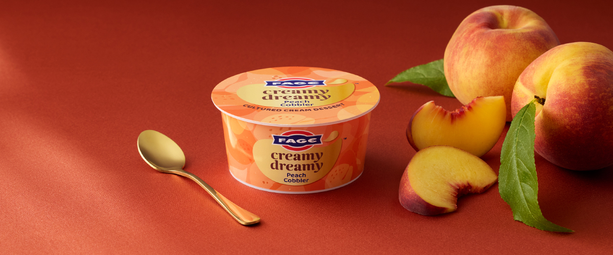 FAGE Creamy Dreamy Peach Cobbler
