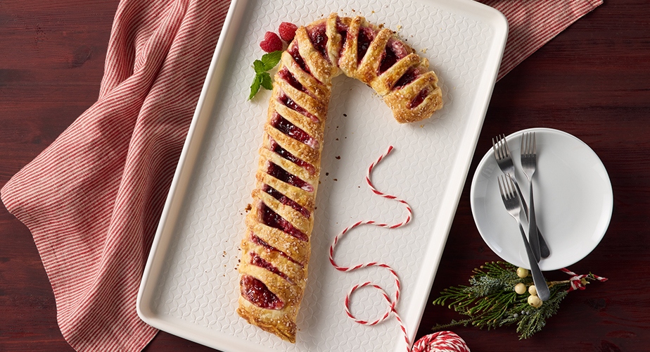 Raspberry Candy Cane Danish Recipe