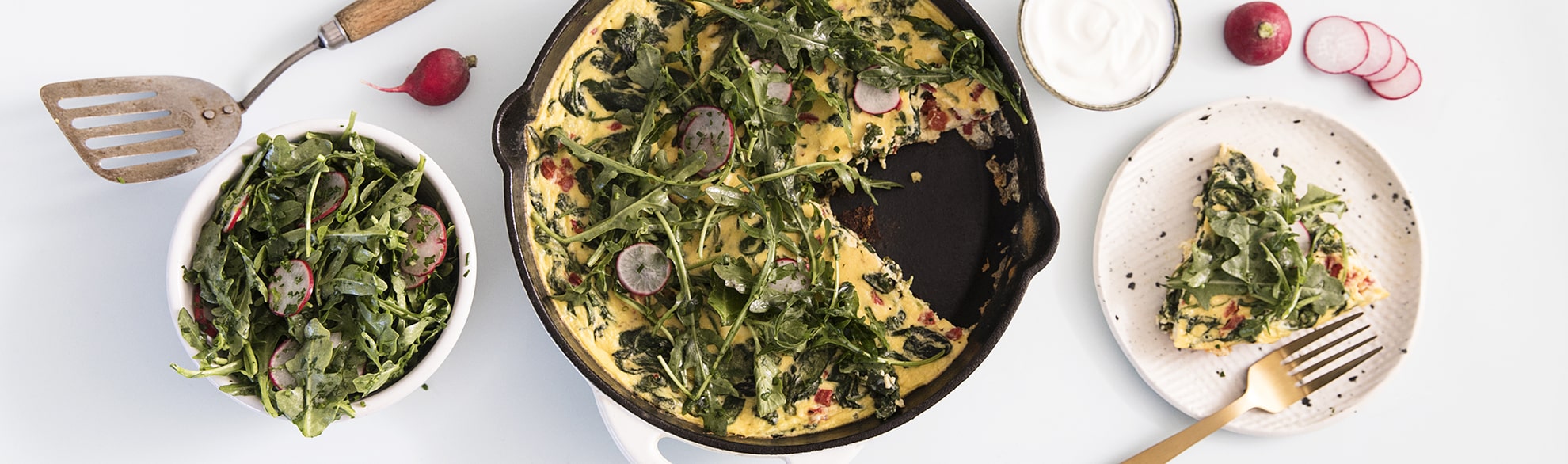 Spinach, Pepper, and Feta Frittata with FAGE Total