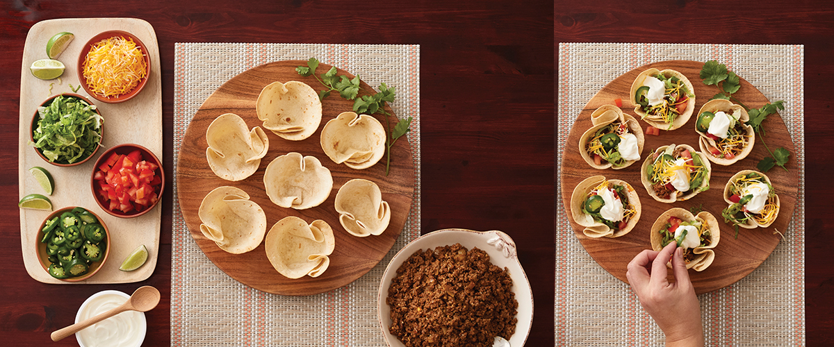 Individual Taco Cups with FAGE Sour Cream