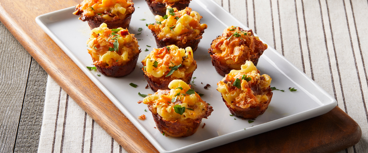 Mac & Cheese Bites with Sour Cream Bacon Ranch