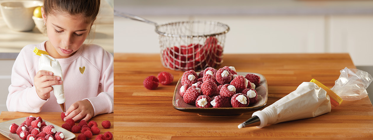 Yogurt-Filled Frozen Raspberries