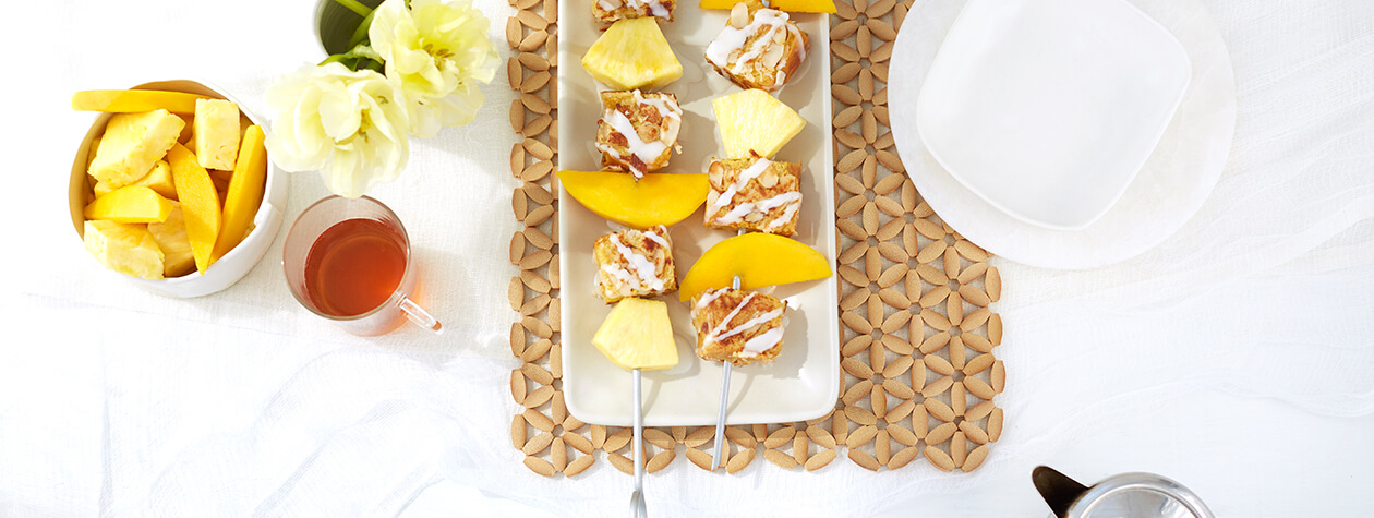 Coconut French Toast Skewers with FAGE Total Icing