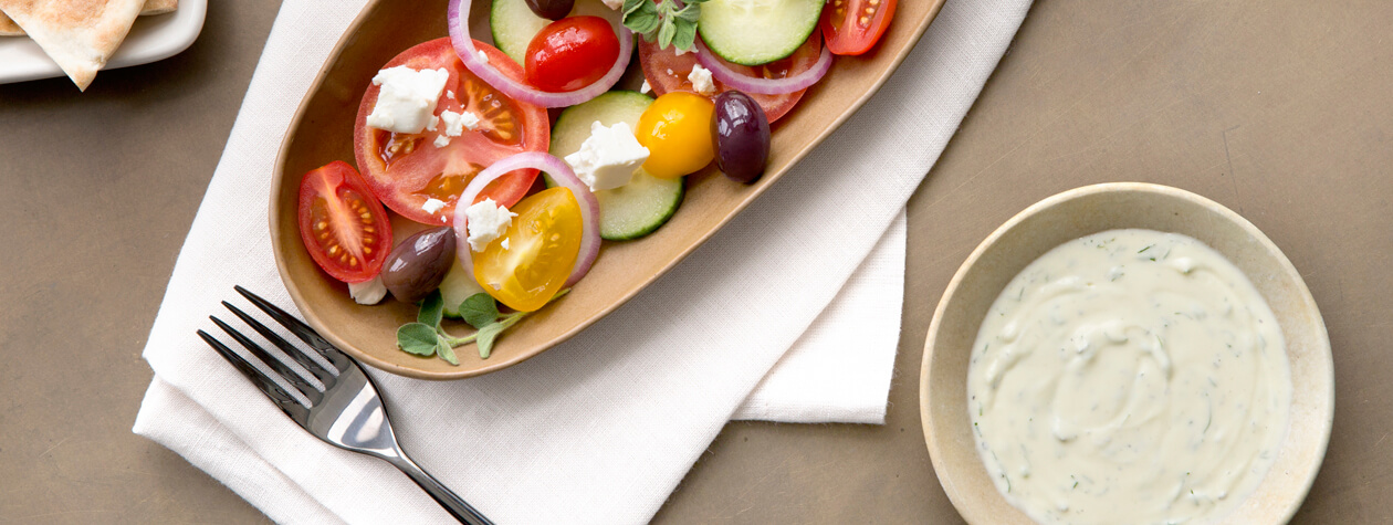 Creamy Greek Salad Dressing with FAGE Total