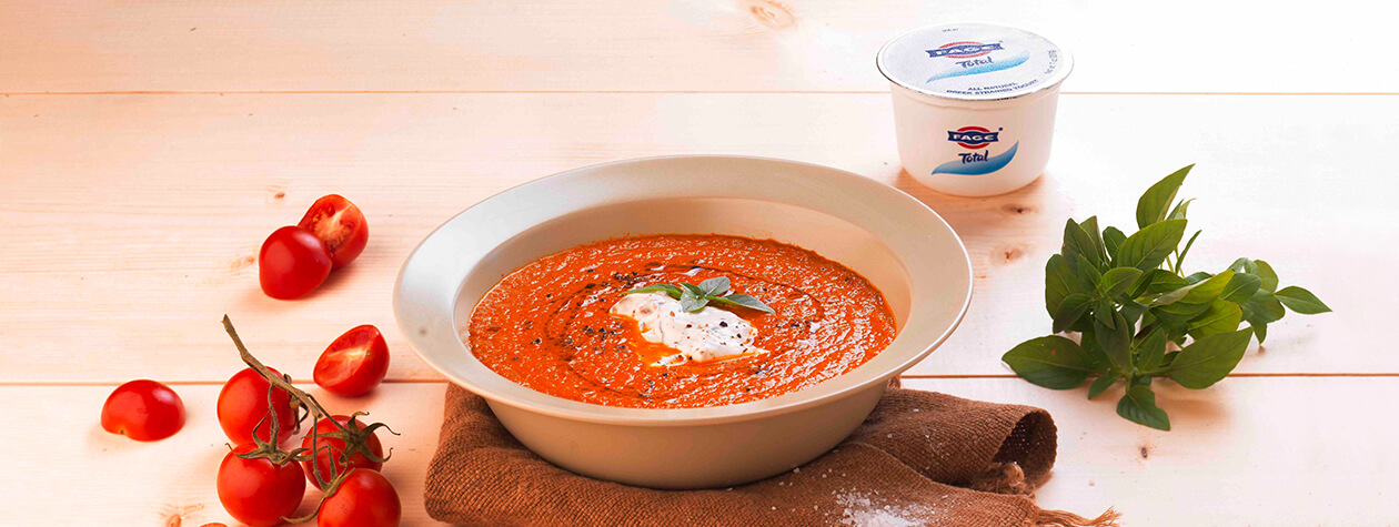 Tomato Soup with FAGE Total and Basil