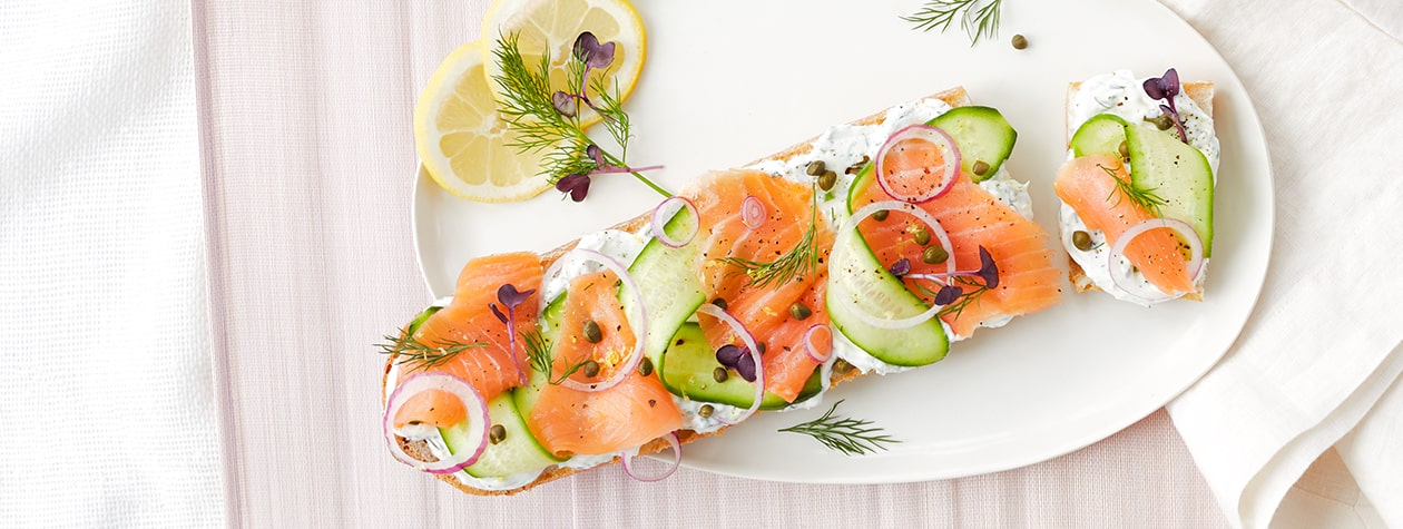 Smoked Salmon Sandwich with Lemon Dill FAGE Total Spread
