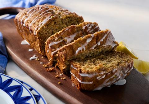 Zucchini Bread with Yogurt Lemon Glaze 