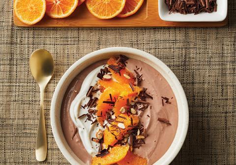 Orange and Chocolate Yogurt Bowl