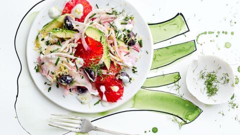 Blood Orange Avocado Salad and Dressing with FAGE Total